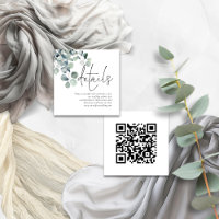 Detalhes do Casamento com Código QR de Eucalipto S