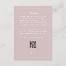 Cartão De Informações Detalhes do Casamento com Código QR Rosa Bege Form
