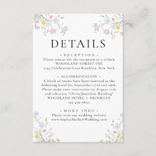 Cartão De Informações Detalhes do Casamento com Crista Floral Rococó Cap