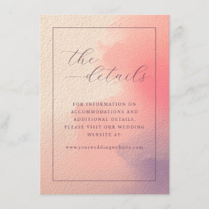 Cartão De Informações Detalhes do Casamento com Degradê Rosa Elegante