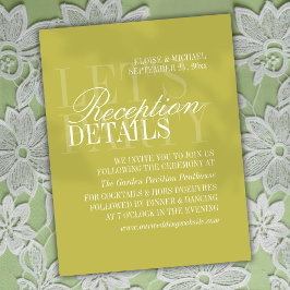 Cartão De Informações Detalhes do Casamento com Letra Moderna e Cor de L