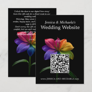 Cartão De Informações 🌈DETALHES do casamento com QR code