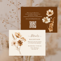 Detalhes do Casamento com QR Code de Tons Terrosos