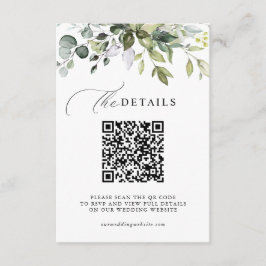 Cartão De Informações Detalhes do Casamento com QR Code para RSVP com Ve