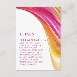 Cartão De Informações Detalhes do Casamento - Cor de Cor de Rosa Moderna