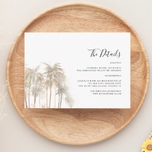 Cartão De Informações Detalhes do Casamento Costeiro de Palm Tree Waterc