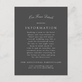 Cartão De Informações Detalhes do Casamento da Caligrafia Clássica da Ci
