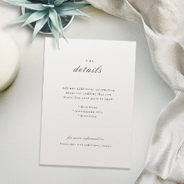 Cartão De Informações Detalhes do casamento da caligrafia clássica elega