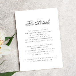 Cartão De Informações Detalhes do casamento da caligrafia clássica simpl