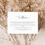 Cartão De Informações Detalhes do casamento da caligrafia elegante<br><div class="desc">#zazzlemade</div>