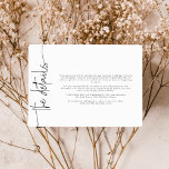 Cartão De Informações Detalhes do casamento da caligrafia elegante<br><div class="desc">#zazzlemade</div>
