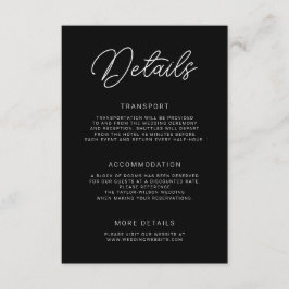 Cartão De Informações Detalhes do Casamento da Caligrafia em Reprodução