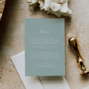 Cartão De Informações Detalhes do Casamento da Coordenada Airy Greenery