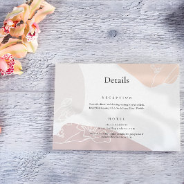 Cartão De Informações Detalhes do Casamento da Flor abstrato