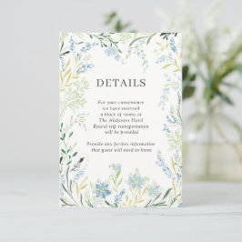 Cartão De Informações Detalhes do Casamento da Flor Delicada em Inglês