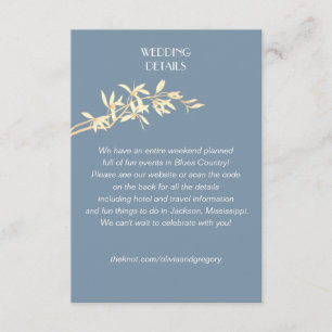 Cartão De Informações Detalhes do Casamento da Flor do eterno