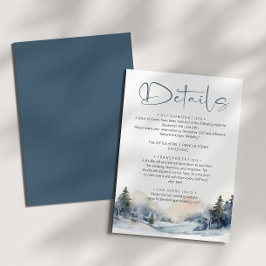 Cartão De Informações Detalhes do Casamento da Floresta de Inverno da Rú