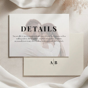 Cartão De Informações Detalhes do Casamento da Foto de Marfim Editorial