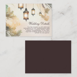 Cartão De Informações Detalhes do Casamento da Lanterna Botânica da Árvo