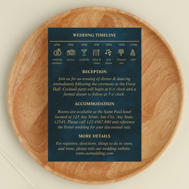 Cartão De Informações Detalhes do Casamento da Linha Cronológica da Fada (Criador carregado)