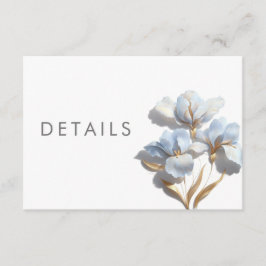 Cartão De Informações Detalhes do Casamento da Lírio Estilizado em 3D