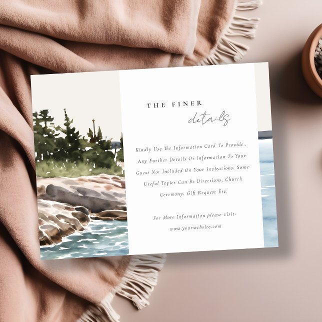 Cartão De Informações Detalhes do Casamento da Montanha Rocky Pine (Criador carregado)