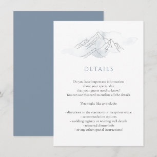 Cartão De Informações Detalhes do Casamento da Natureza da Montanha da 