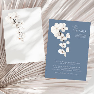Cartão De Informações Detalhes do Casamento da Orquídea Azul Dusty