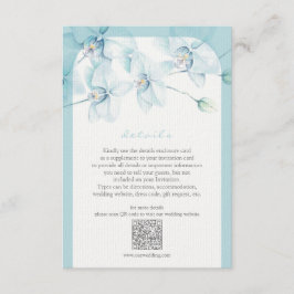 Cartão De Informações Detalhes do Casamento da Orquídea Azul Suave