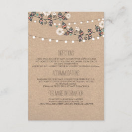 Cartão De Informações Detalhes do Casamento da Ramificação das Luzes - I