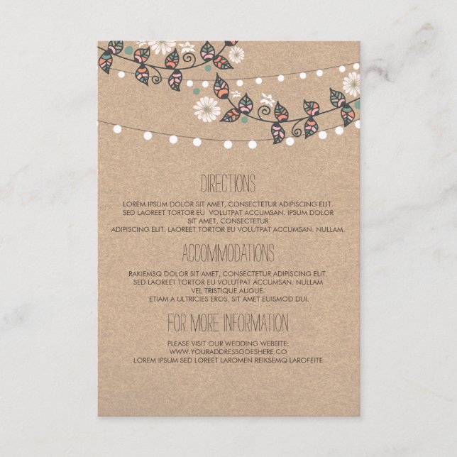 Cartão De Informações Detalhes do Casamento da Ramificação das Luzes - I (Frente)