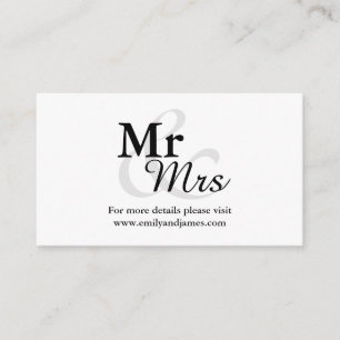 Cartão De Informações Detalhes do Casamento da Tipografia Elegante Simpl