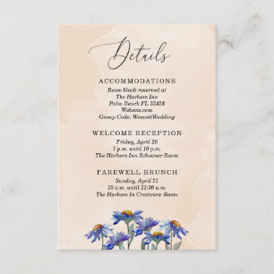 Cartão De Informações Detalhes do Casamento das Bonito Pastel Coral Purp