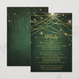 Cartão De Informações Detalhes do Casamento das Luzes de Corda de Espuma