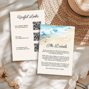 Cartão De Informações Detalhes do Casamento de Água-Marinha de Verão Cód