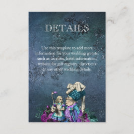 Cartão De Informações Detalhes do Casamento de Alice no País das Maravil