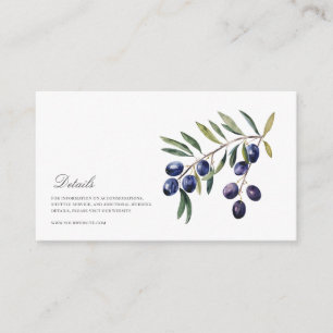 Cartão De Informações Detalhes do Casamento de Aquarela Mediterrânica