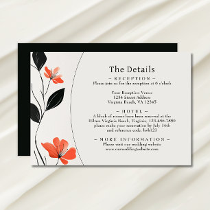 Cartão De Informações Detalhes do Casamento de Bold Blooms de Elegância 