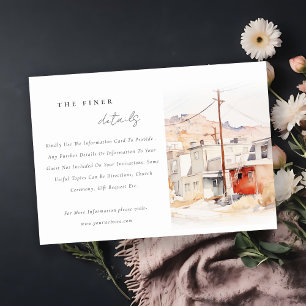 Cartão De Informações Detalhes do Casamento de Capas da Cidade de Chic E