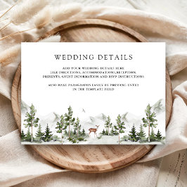 Cartão De Informações Detalhes do Casamento de Cervo na Floresta de Mont