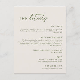 Cartão De Informações Detalhes do Casamento de Cinzas Claras Modernas e