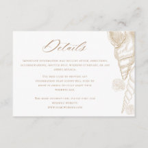 Detalhes do Casamento de Conchas Douradas e Branco