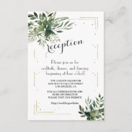 Cartão De Informações Detalhes do Casamento de Confeti Dourado Elegante