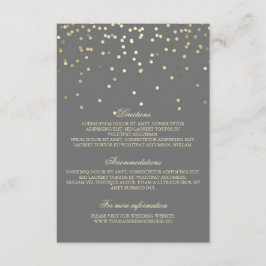 Cartão De Informações Detalhes do Casamento de Confetti Dourado - Inform