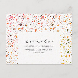 Cartão De Informações Detalhes do Casamento de Desert Terrazzo
