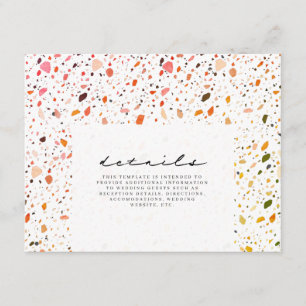 Cartão De Informações Detalhes do Casamento de Desert Terrazzo