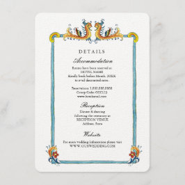 Cartão De Informações Detalhes do casamento de destino italiano