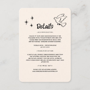 Cartão De Informações Detalhes do Casamento de Doodle Funky desenhado à 