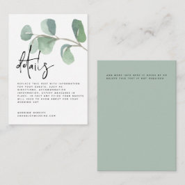 Cartão De Informações Detalhes do Casamento de Eucalyptus Verde em Mini