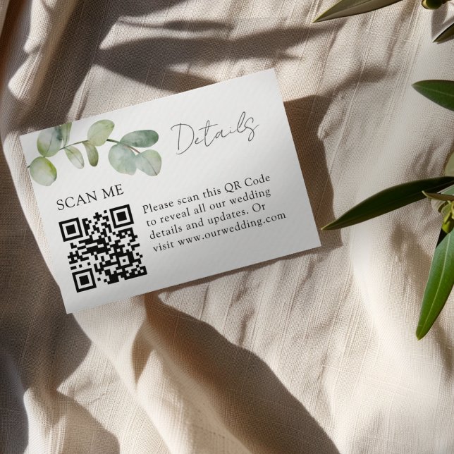 Cartão De Informações Detalhes do Casamento de Eucalyptus Verde Sage Min (Criador carregado)